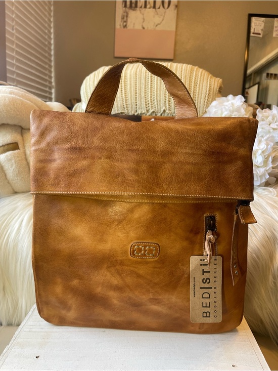 Bed Stu Handbags - NWT Bed Stu Leather Howie Flapover Leather Backpack Tan Rustic Retail $365